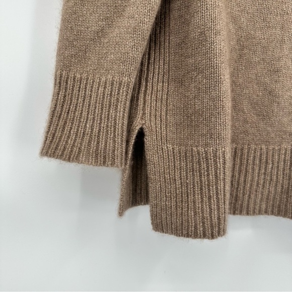 J. McLaughlin 100% Cashmere Mock Neck Relaxed Fit Neutral Tan Sweater Size Small - Picture 7 of 9